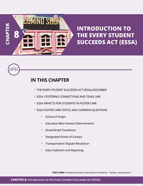 Foster Care Resource Guide Chapter 08: Introduction to The Every Student Succeeds Act, ESSA